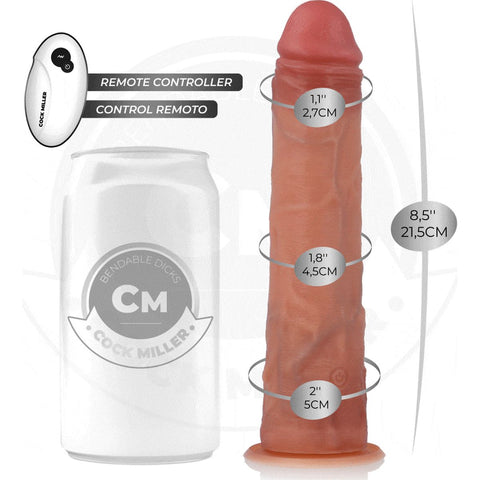 Vibrador Realista Cock Miller 19,5cm | Ventosa | Controlo Remoto | USB