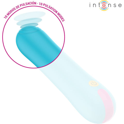 Vibrador Intense CLAUDIA com Batimento no Topo, 15cm Ø3cm, design elegante para prazer íntimo.