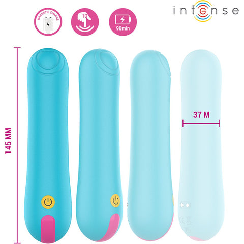 Visão geral do Vibrador Intense CLAUDIA, mostrando suas 10 modos de pulsação para adaptação dos desejos.