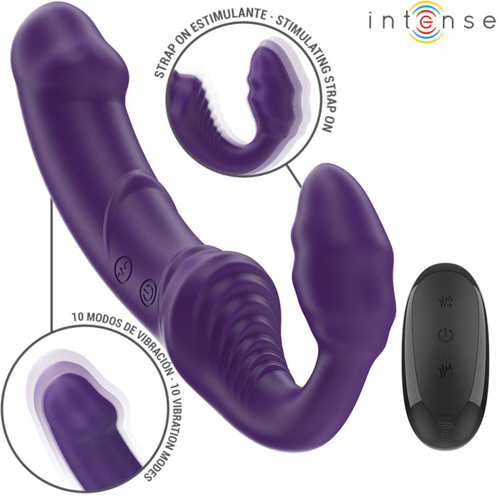 Vibrador Duplo Strapless JILL Intense 💜 20cm | 10 Padrões | Strap-On sem Cinta