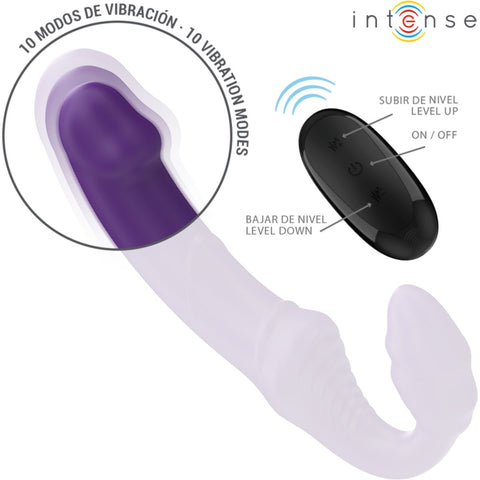 Vibrador Duplo Strapless JILL Intense 💜 20cm | 10 Padrões | Strap-On sem Cinta