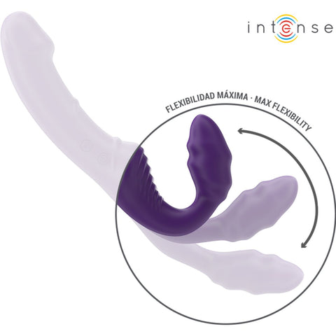 Vibrador Duplo Strapless JILL Intense 💜 20cm | 10 Padrões | Strap-On sem Cinta