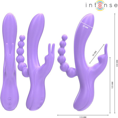 Vibrador MIKO – Tripla Estimulação Vaginal, Clitoriana e Anal 🔥
