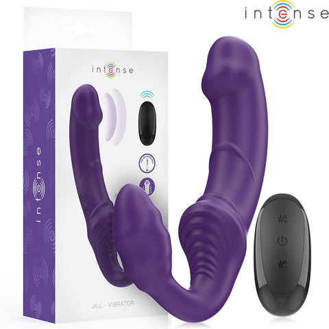 Vibrador Duplo Strapless JILL Intense 💜 20cm | 10 Padrões | Strap-On sem Cinta
