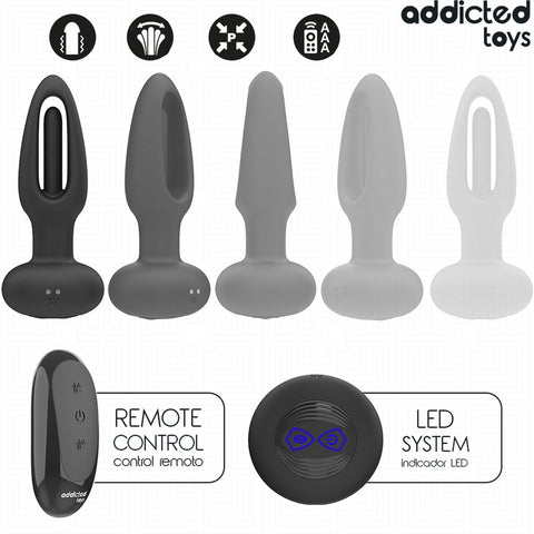 Plug Anal com Simulador de Lingua e Controle Remoto, design inovador para prazer intenso com 10 vibrações e movimentos.