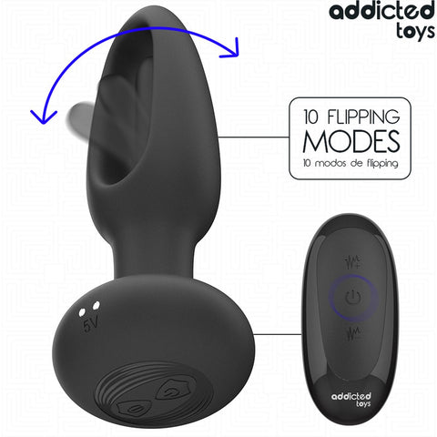 Controle remoto do Plug Anal com Simulador de Lingua permite experiências íntimas a sós ou em casal com 10 modos de vibração.