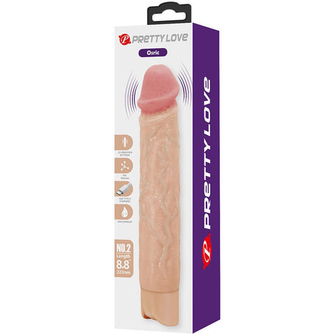 Vibrador Realista Pretty Love Osric, enfatizando seu motor potente e a profundidade das vibrações.