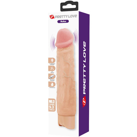 Vibrador Realista Pretty Love Rufus – 10 Modos | USB-C | 23.8cm Ø4.6cm | Silencioso