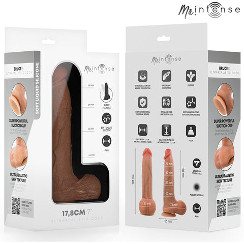 Dildo Super Realista MR INTENSE Bruce S – Sensação Autêntica com Ventosa | 17.8cm Ø4cm
