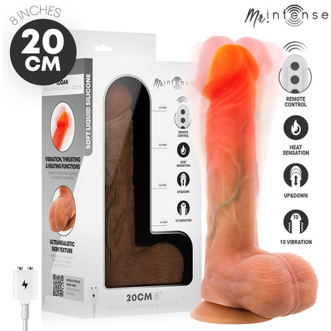 Vibrador Dildo Mr. Intense Logan – Calor + Vibração + Empuxo + Comando | Silicone | 20cm Ø4.1cm