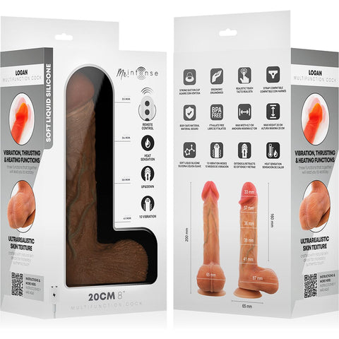 Vibrador Dildo Mr. Intense Logan – Calor + Vibração + Empuxo + Comando | Silicone | 20cm Ø4.1cm