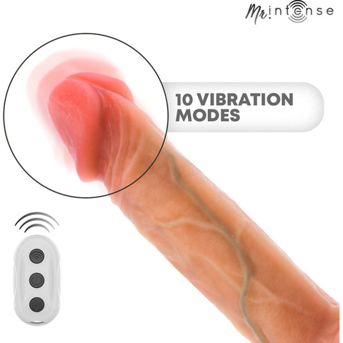 Vibrador Dildo Mr. Intense Logan – Calor + Vibração + Empuxo + Comando | Silicone | 20cm Ø4.1cm