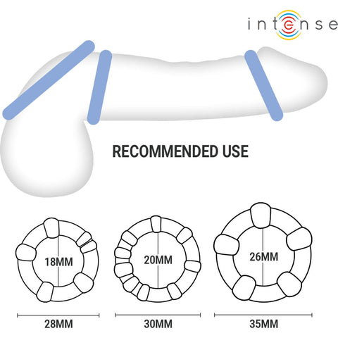 Conjunto 3 Anéis Penianos Intense Bourne – Silicone Médico | À Prova de Água | Body-Safe