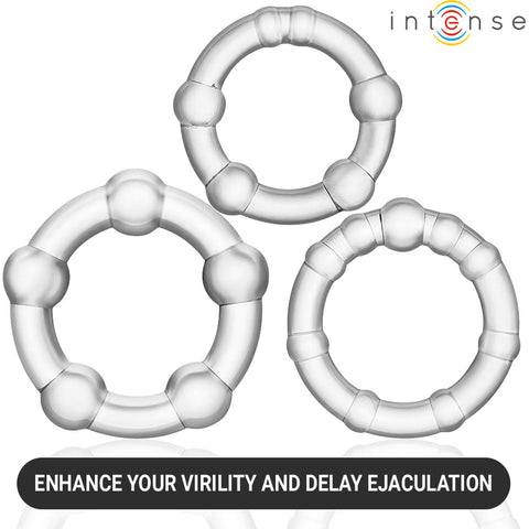 Conjunto 3 Anéis Penianos Intense Bourne – Silicone Médico | À Prova de Água | Body-Safe