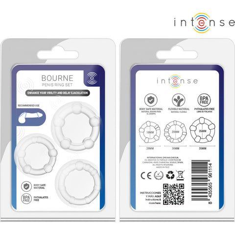 Conjunto 3 Anéis Penianos Intense Bourne – Silicone Médico | À Prova de Água | Body-Safe