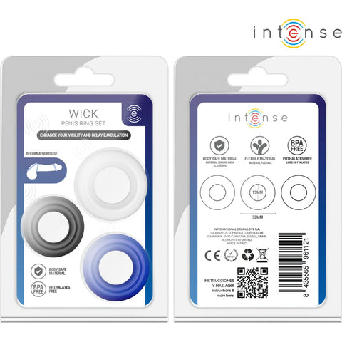 Conjunto 3 Anéis Penianos Intense – Cores Variadas | Silicone Médico | À Prova de Água