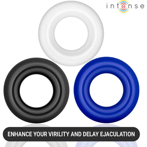 Conjunto 3 Anéis Penianos Intense – Cores Variadas | Silicone Médico | À Prova de Água