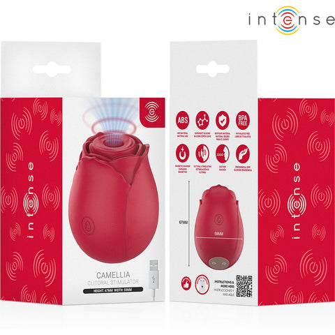 Estimulador Clítóris Sugador Intense CAMELIA – 10 Modos de Sucção | Rosa Vermelho 🌸🔥
