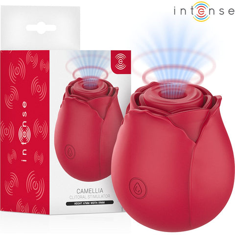 Estimulador Clítóris Sugador Intense CAMELIA – 10 Modos de Sucção | Rosa Vermelho 🌸🔥