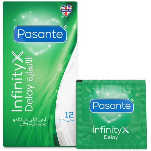 Preservativos Retardantes Pasante Delay Infinity | 12 Unidades | Látex