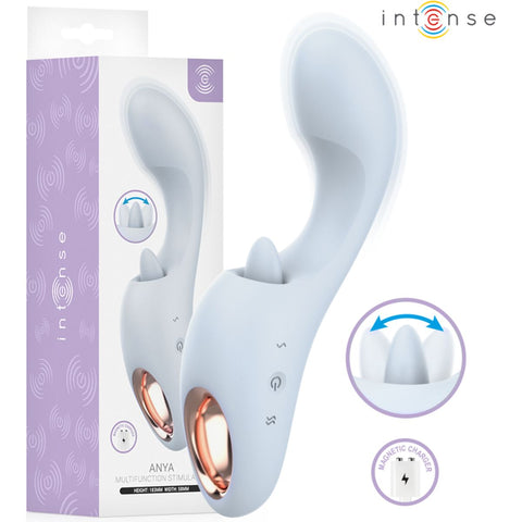 Vibrador com Simulador de Língua Intense ANYA – 10 Vibrações + Movimento Circular | 18.3cm Ø3.7cm 👅🔥