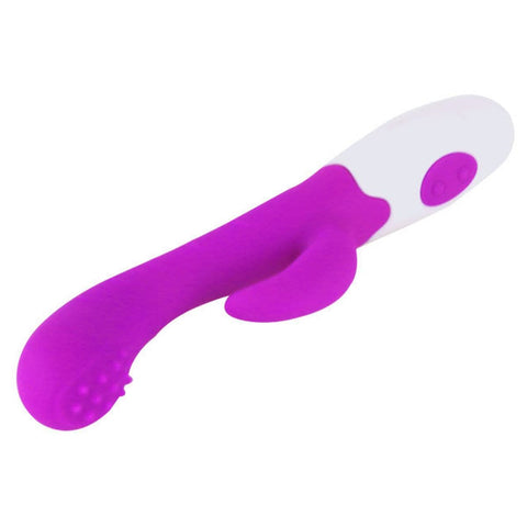 Vibrador com Estimulador Clitóris Arthur Roxo, 20cm Ø3.2cm, 7vibrações 3movimentos  Pretty Love   