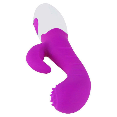 Vibrador com Estimulador Clitóris Arthur Roxo, 20cm Ø3.2cm, 7vibrações 3movimentos  Pretty Love   