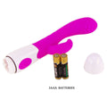 Vibrador com Estimulador Clitóris Arthur Roxo, 20cm Ø3.2cm, 7vibrações 3movimentos  Pretty Love   