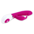 Vibrador com Estimulador Clitóris Gene Rosa, 20.4cm Ø3.6cm, 30vibrações  Pretty Love   