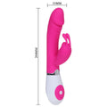 Vibrador com Estimulador Clitóris Gene com Voz, 20.5cm Ø3.4cm, 30vibrações  Pretty Love   