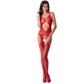 BodyStock Passion BS057 Vermelho Tamanho único - Body arrastão sexy em vermelho com abertura na virilha, ideal para quem busca inovação e elegância.