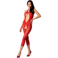 BodyStock Passion BS081 Vermelho Tamanho único, fabuloso body arrastão com design sexy, confeccionado em renda transparente e abertura entrepernas.