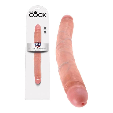 King Cock, Dildo Duplo Realista Slim Double, 30.5cm Ø3.6cm  King Cock   