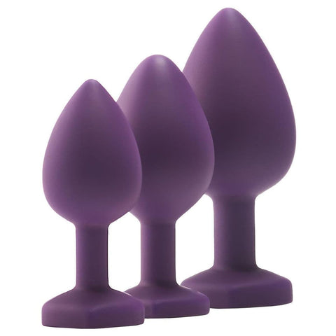 Kit Anal 3 Plugs Silicone Flirts Roxo  Dream Toys   