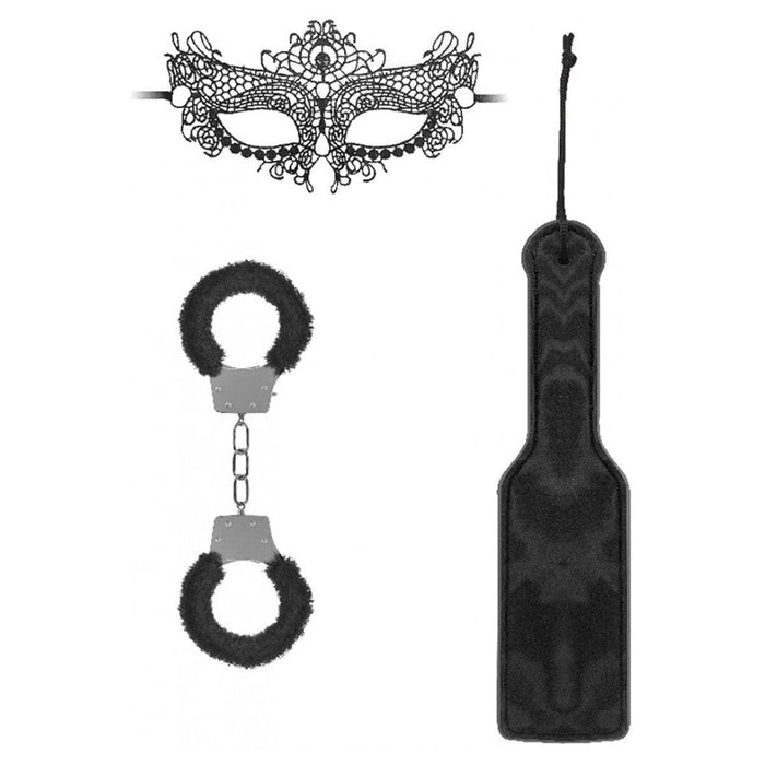 Kit bondage Ouch! Black & White Kit #3, 3 peças Preto  Ouch!   