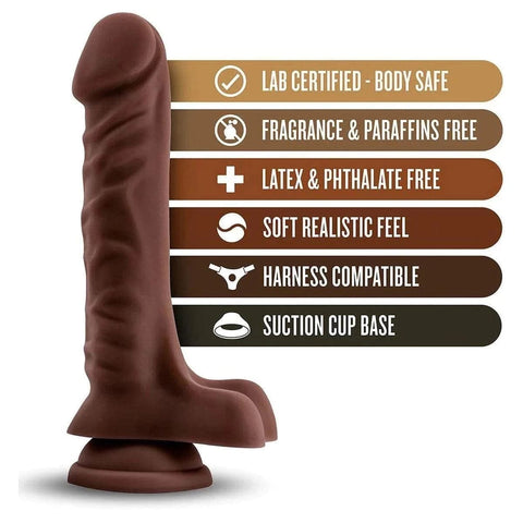 Loverboy Dildo Realista DJ Chocolate, 22cm Ø4.4cm (macio)  Blush Novelties   