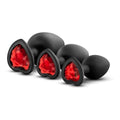 Luxe Conjunto Plugs Anais Bling Training Preto-Vermelho, 7cm a 9.5cm, Ø2.6cm a Ø4.4cm  Blush Novelties   