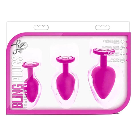 Luxe Conjunto Plugs Anais Bling Training Rosa, 7cm a 9.5cm, Ø2.6cm a Ø4.4cm  Blush Novelties   