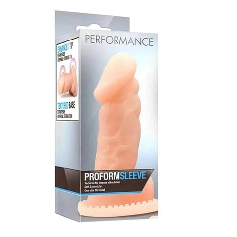 Manga Pénis Proform com Base Texturizada Performance Branco, 12cm Ø3cm  Blush Novelties   