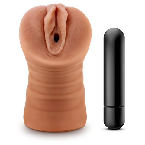 Masturbador M-For-Men Vagina Realista com Bala Vibratória Julieta Castanho  Blush Novelties   