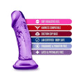 Mini Dildo Realista bYours Sweet Small Roxo, 11cm Ø3cm  Blush Novelties   