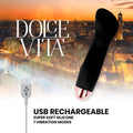 Mini Vibrador Dolce Vita 1 Preto USB, 12.5cm Ø3.5cm, 7vibrações  Dolce Vita   