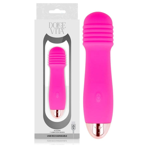 Mini Vibrador Dolce Vita 3 Rosa USB, 12.2cm Ø2.8cm, 7vibrações  Dolce Vita   