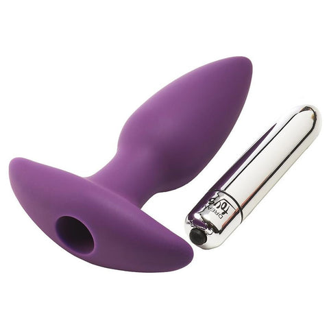 Plug Anal com Vibração Flirts Roxo, 12.5cm Ø3.5cm, 10 vibrações  Dream Toys   