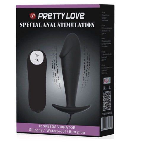 Plug Anal com Vibração Pretty Love I, 10cm Ø3cm, 12vibrações  Dream Toys   