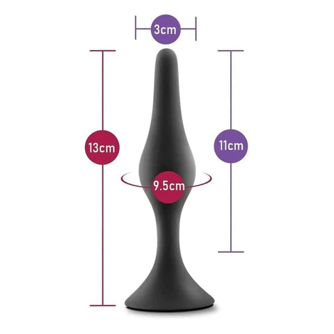 -Plug Anal Luxe Beginner Grande Preto, 13cm Ø3cm  Blush Novelties   