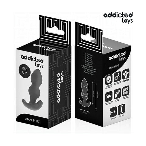 Plug Anal Ondulado Addicted Toys - 10.3cm Ø2.9cm de Plenitude com Textura Estimulante - Pérola SexShop