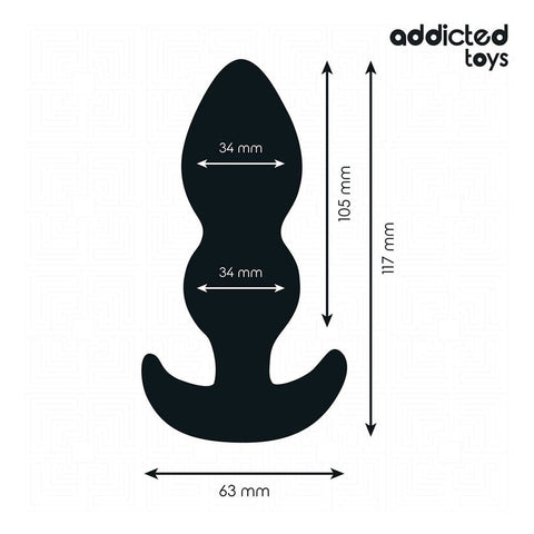 Plug Anal Ondulado Addicted Toys - 11.7cm Ø3.4cm de Plenitude com Textura Estimulante - Pérola SexShop