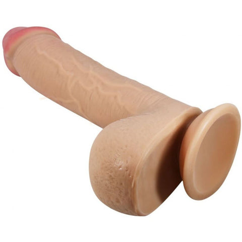 - Dildo Realista Baile EMEKA Baunilha – Cabeça Bulbosa + Testículos | Ventosa | 23.4cm Ø4.7cm
