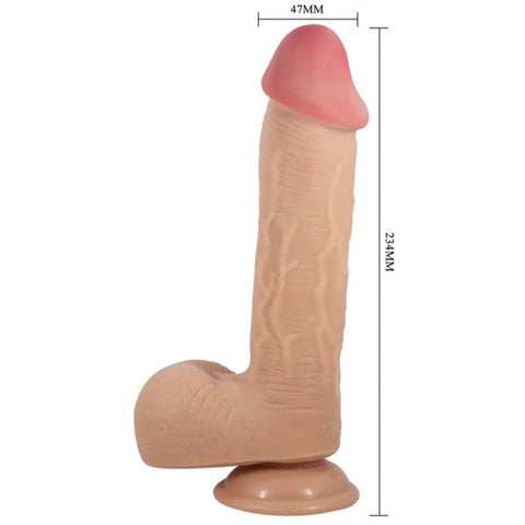 - Dildo Realista Baile EMEKA Baunilha – Cabeça Bulbosa + Testículos | Ventosa | 23.4cm Ø4.7cm